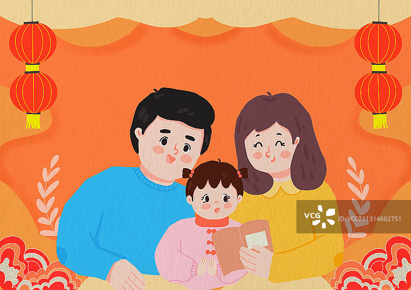 春节一家人过年相聚团圆图片素材