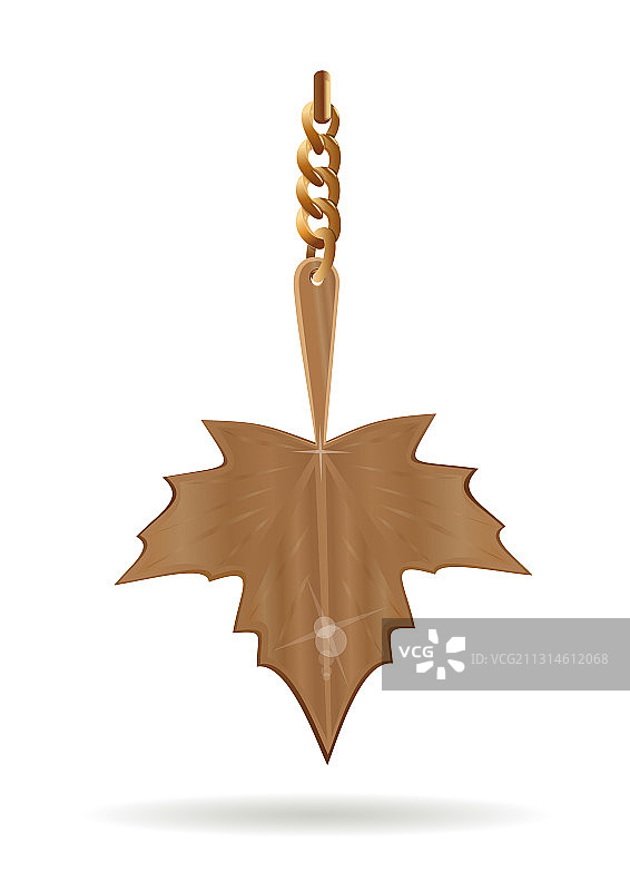 金色枫叶吊坠图片素材