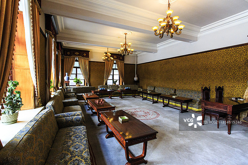 吉林长春伪满皇宫勤民楼第二候见室图片素材