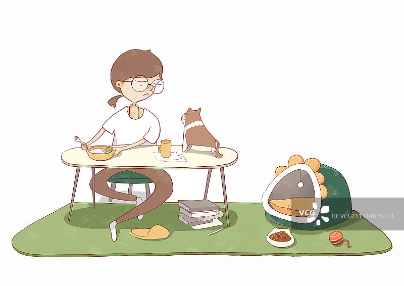 和猫一起图片素材