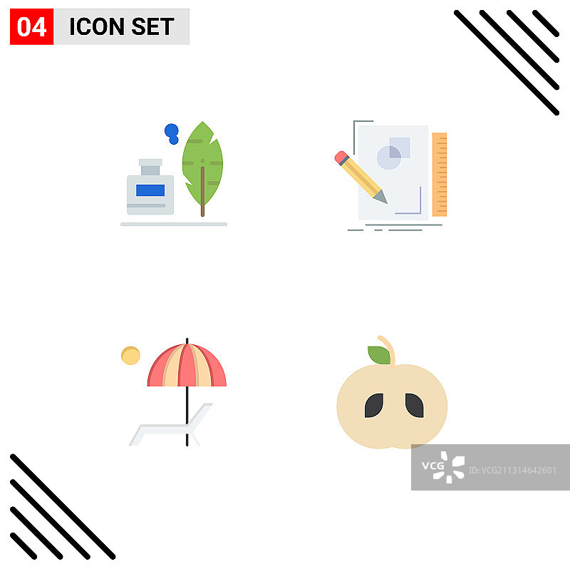 扁平风格4个通用符号Adobe图标包图片素材