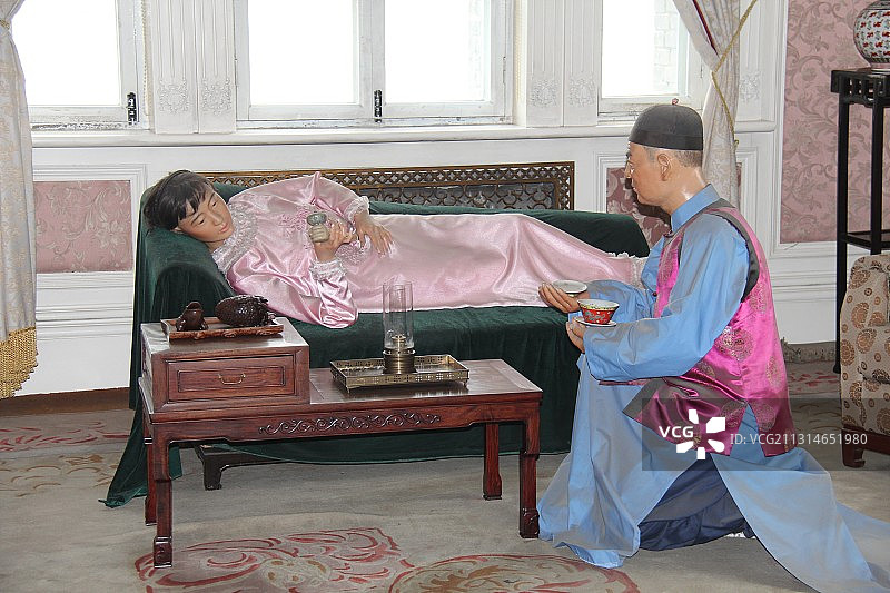 吉林长春伪满皇宫缉熙楼婉容吸烟室图片素材