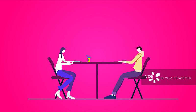 正在约会的情侣矢量插画图片素材