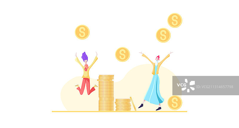 向金猪储钱罐里存钱的人矢量插画图片素材