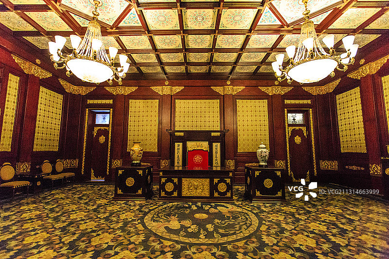 吉林长春伪满皇宫同德殿叩拜间图片素材