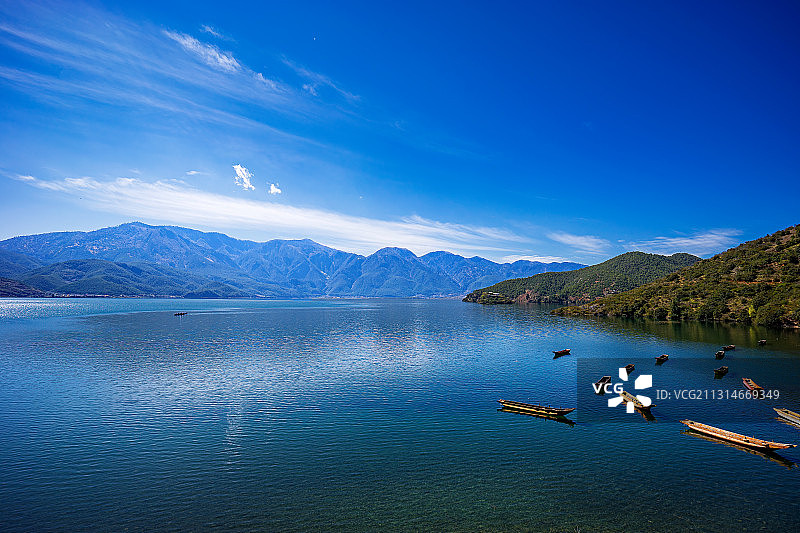宁静的泸沽湖图片素材