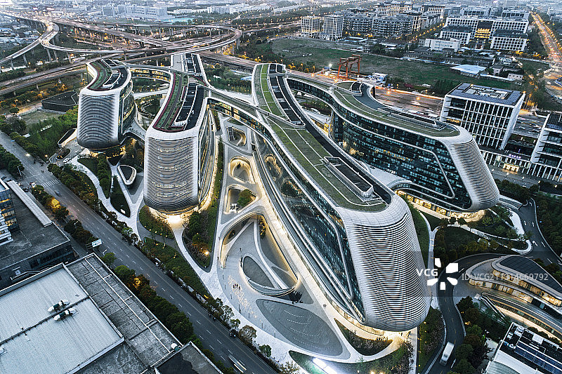 航拍上海凌空SOHO图片素材