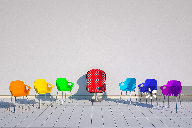 七彩色椅子图片素材