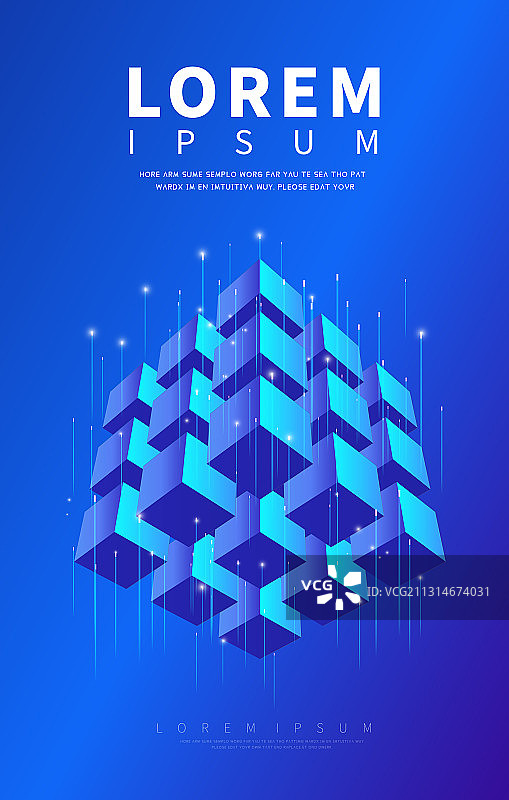 矢量抽象三维几何图形创意海报图片素材