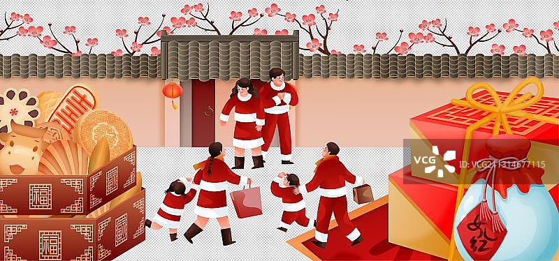 年俗-正月初二 拜年图片素材