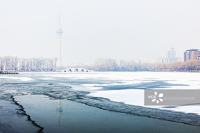 雪后玉渊潭图片素材