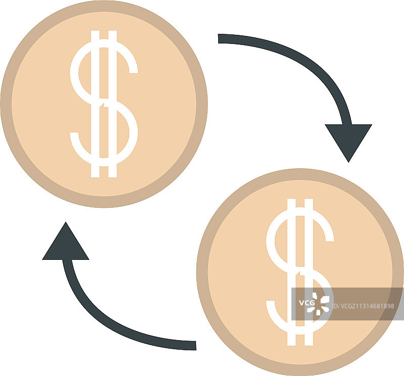 货币兑换美元金融商务扁平风格图片素材
