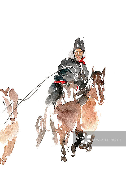 草原套马人图片素材