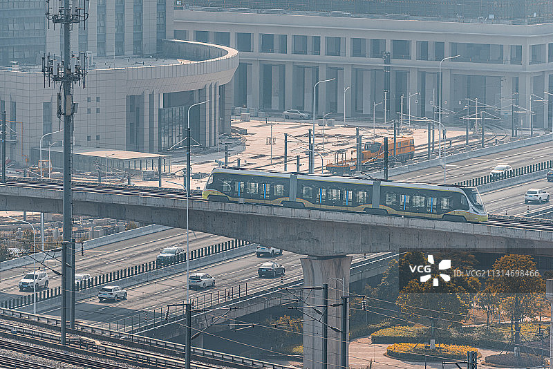 行驶中的高铁，高速铁路，运输工具，目的地，快速，移动，模糊图片素材