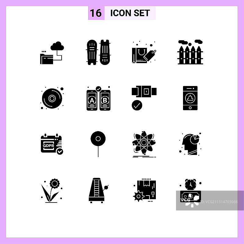 主题立体符号和可编辑符号的16种图片素材