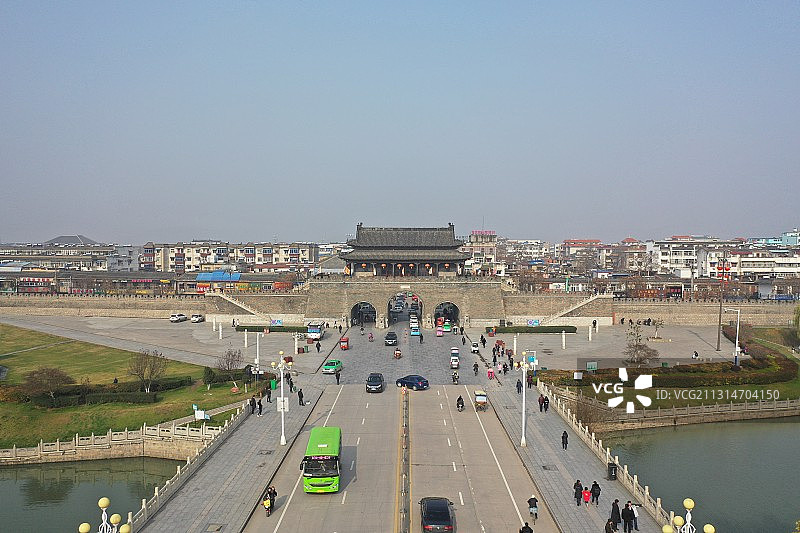 寿县古城墙南城门图片素材