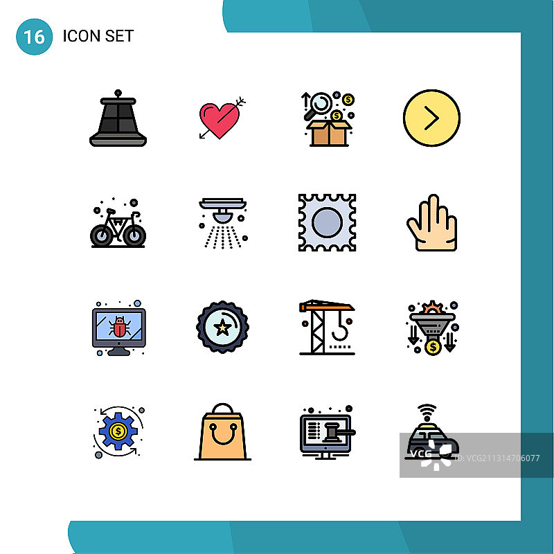 16平面颜色填充线概念的网站图片素材