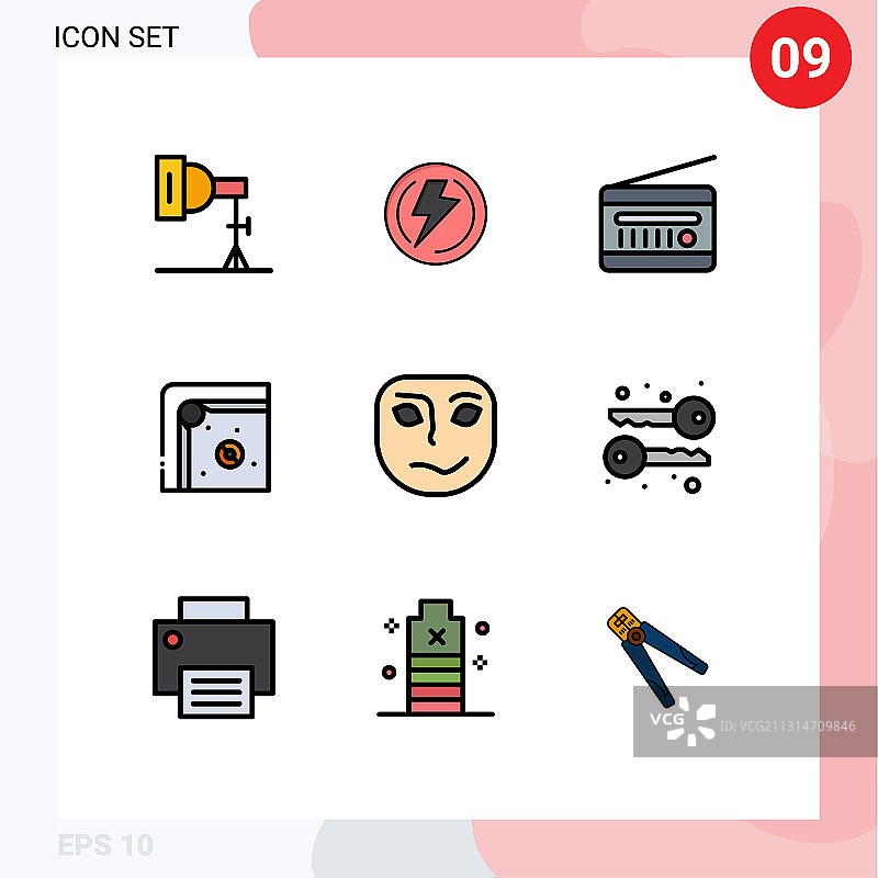 9 .填充线平面颜色的网站概念图片素材