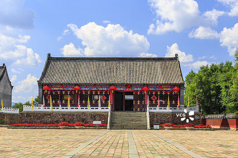 辽宁抚顺赫图阿拉城汗王寝宫图片素材