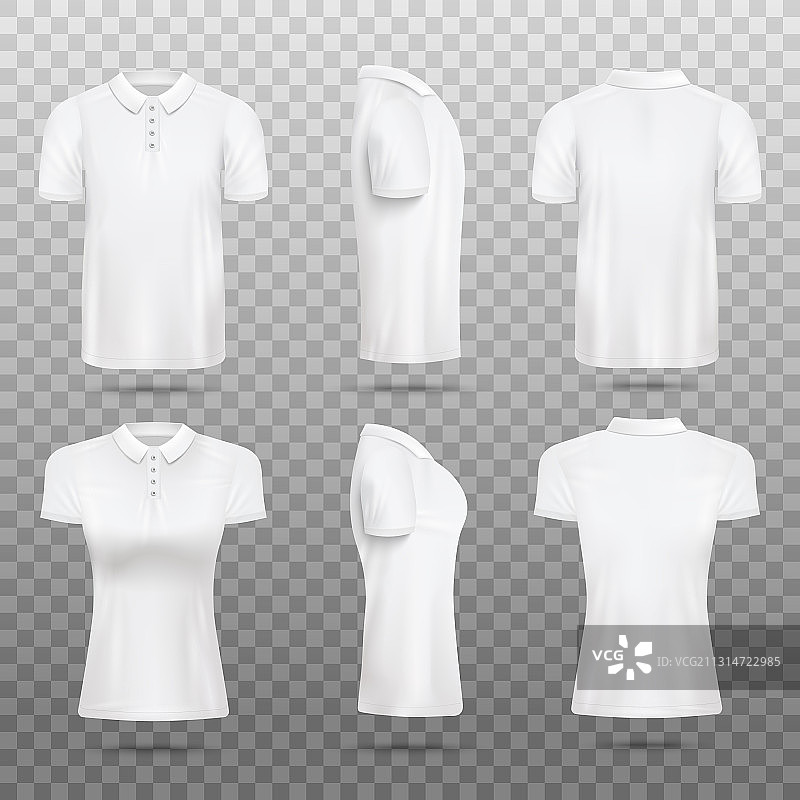 男女款Polo衫逼真模型样机图片素材