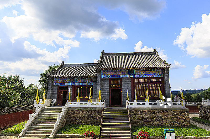 辽宁抚顺赫图阿拉城萨满神堂图片素材
