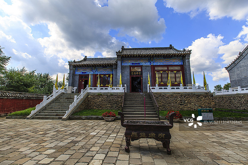 辽宁抚顺赫图阿拉城萨满神堂图片素材