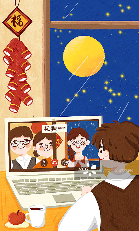 原地过年云拜年图片素材