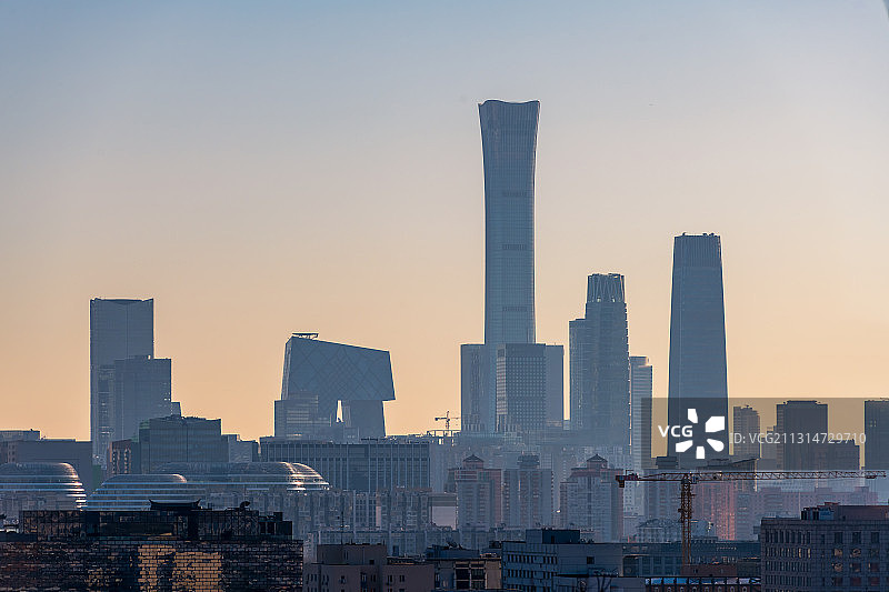 北京国贸CBD城市天际线户外风光特写图片素材