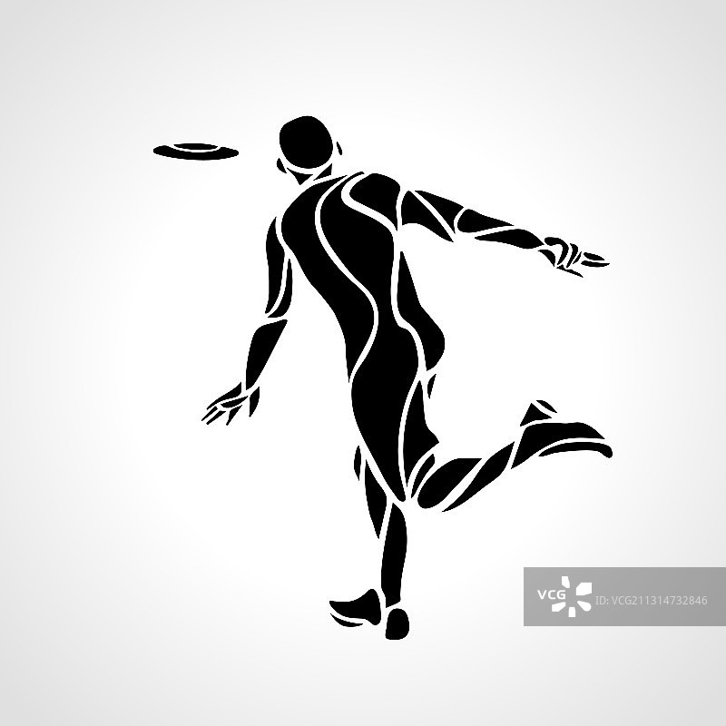 运动员掷飞盘图片素材
