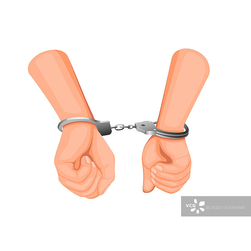 警察逮捕嫌疑犯戴手铐图片素材