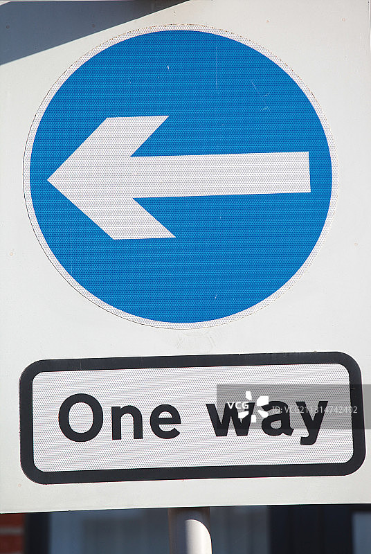 普雷斯顿单行道标志图片素材