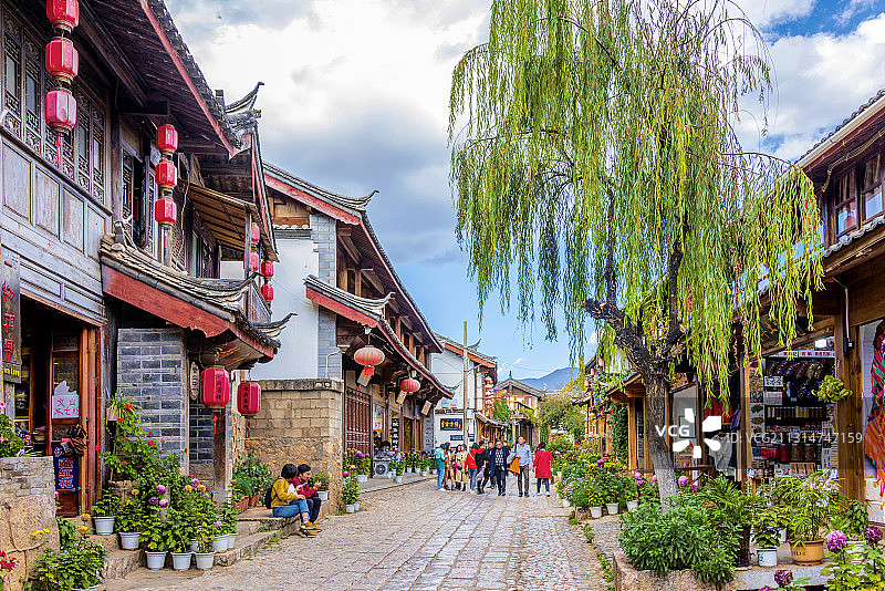 中国云南省丽江市束河古镇图片素材