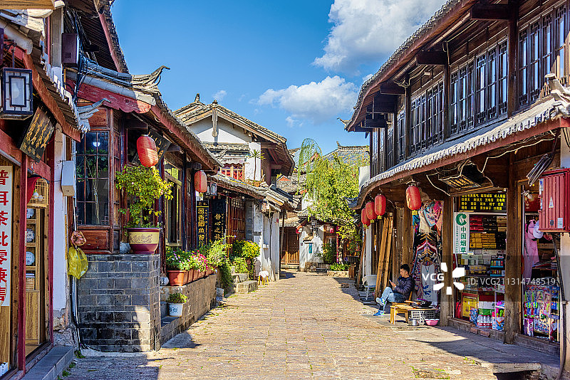 中国云南省丽江市丽江古城大研古镇街景图片素材