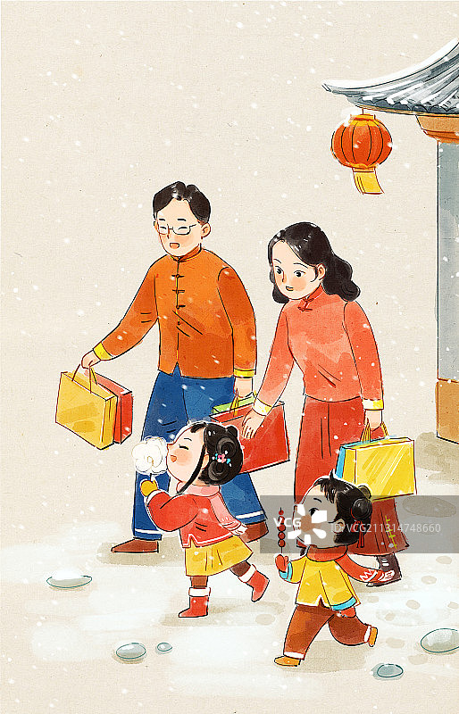 大年初三年俗插画图片素材