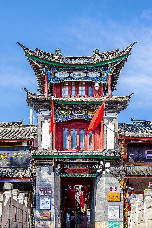 中国云南省丽江市丽江古城四方街图片素材