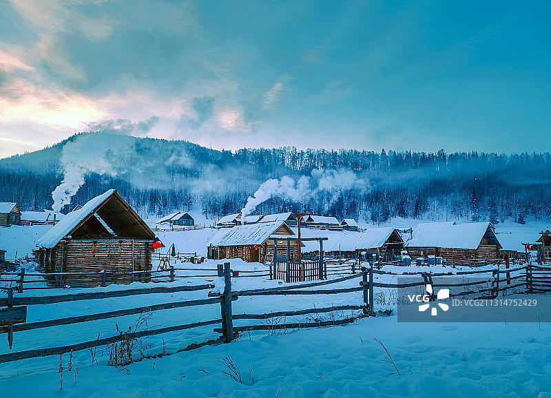 禾木晨曦图片素材