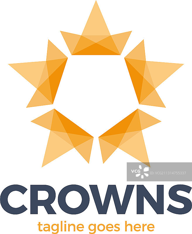 皇冠星星标志设计概念连接环图片素材