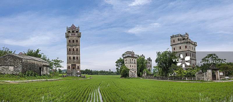 广东江门市世界文化遗产“开平碉楼与古村落”自力村碉楼图片素材
