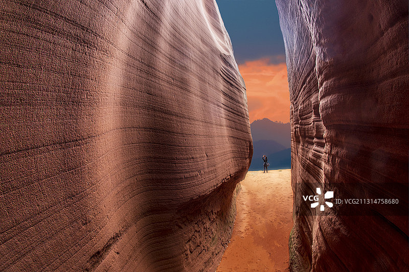 陕西省榆林市靖边县龙州丹霞地貌图片素材