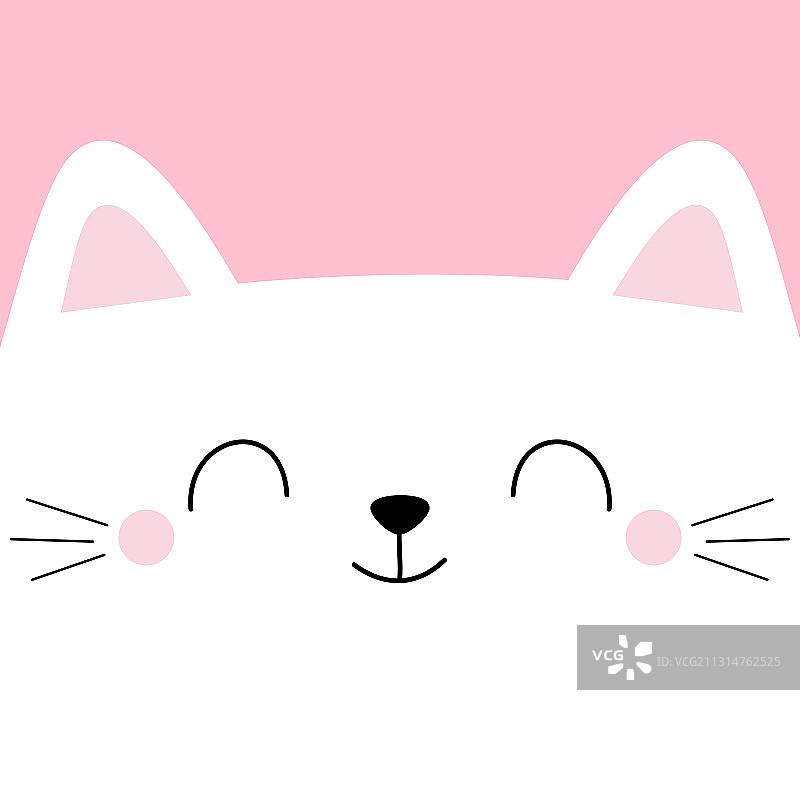 白色猫头方形宠物图标图片素材