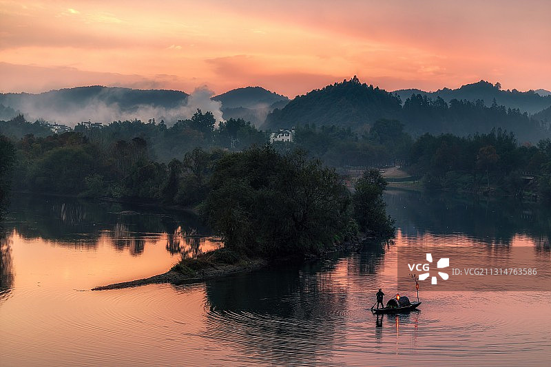 江西省上饶市婺源县月亮湾旅游胜地美景图片素材