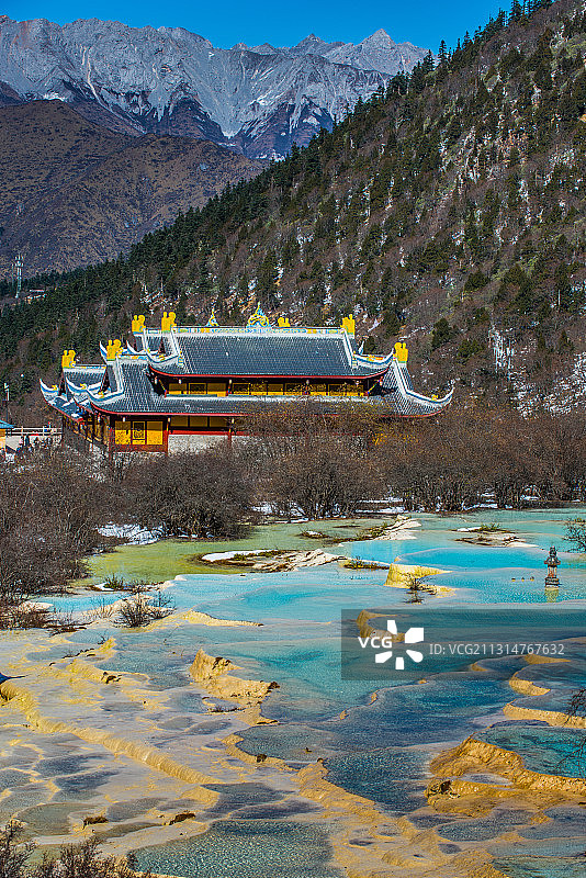 黄龙五彩池图片素材