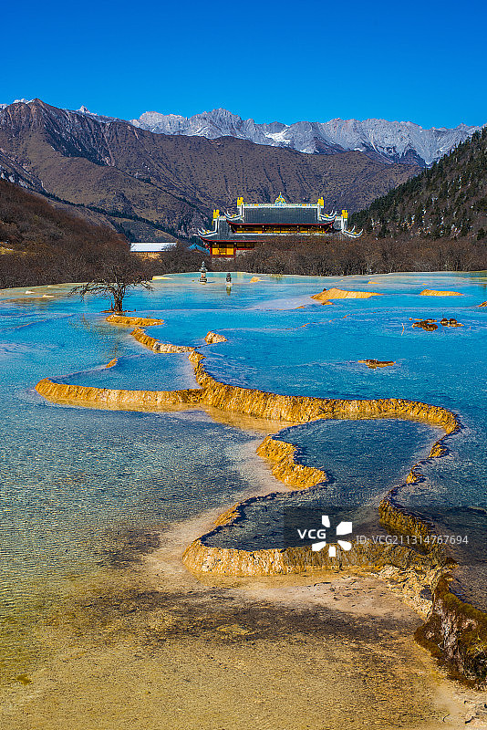 黄龙五彩池图片素材