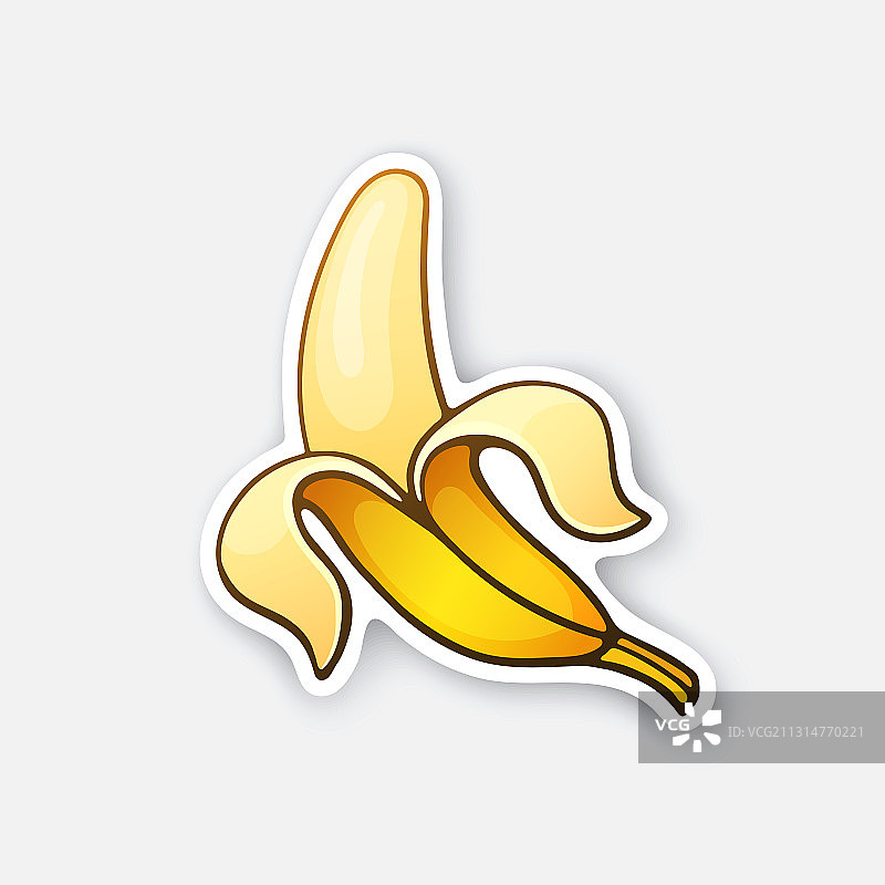 香蕉剥皮贴纸图片素材
