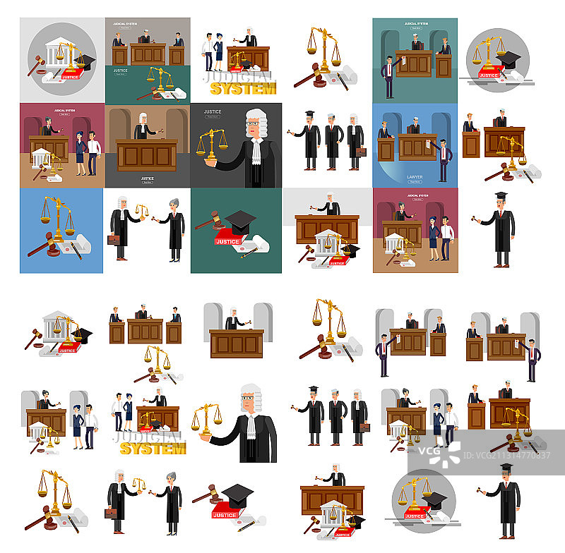 具有审判系统的法律横幅图片素材