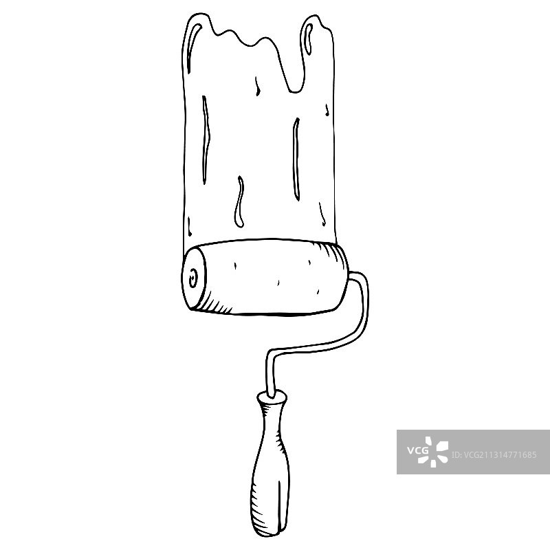 用于粉刷墙壁的手持滚筒图片素材