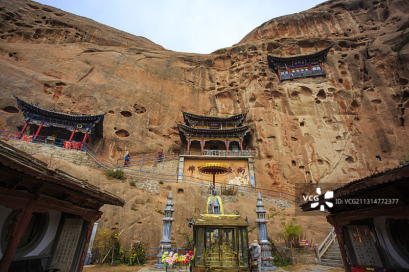 马蹄寺千佛洞图片素材