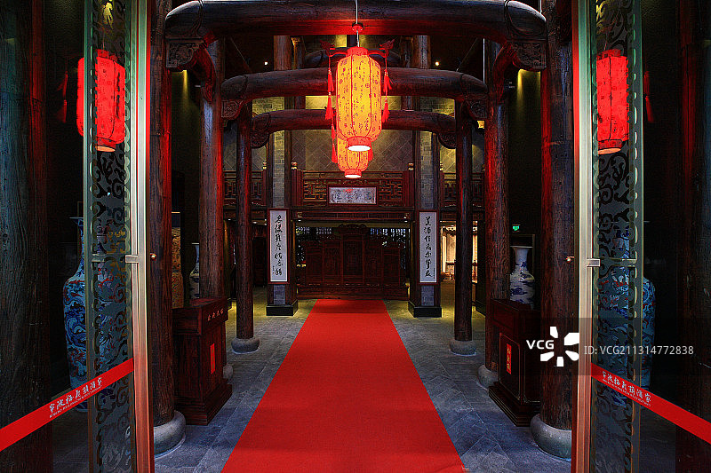 中式酒店大堂图片素材
