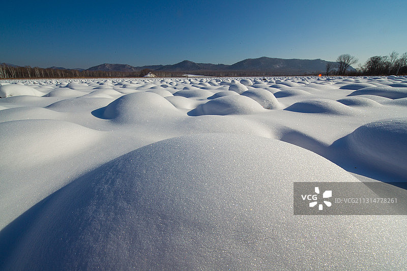 黑龙江省双鸭山市饶河雪景图片素材