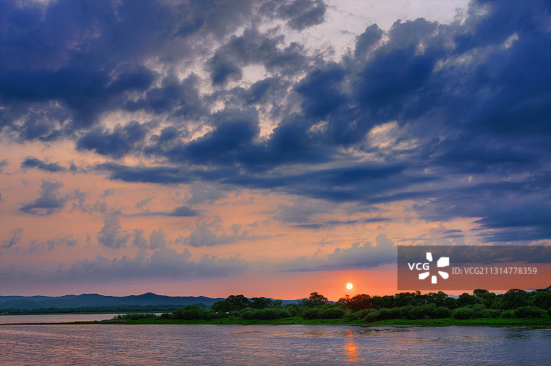 黑龙江省饶河县河灯湿地图片素材